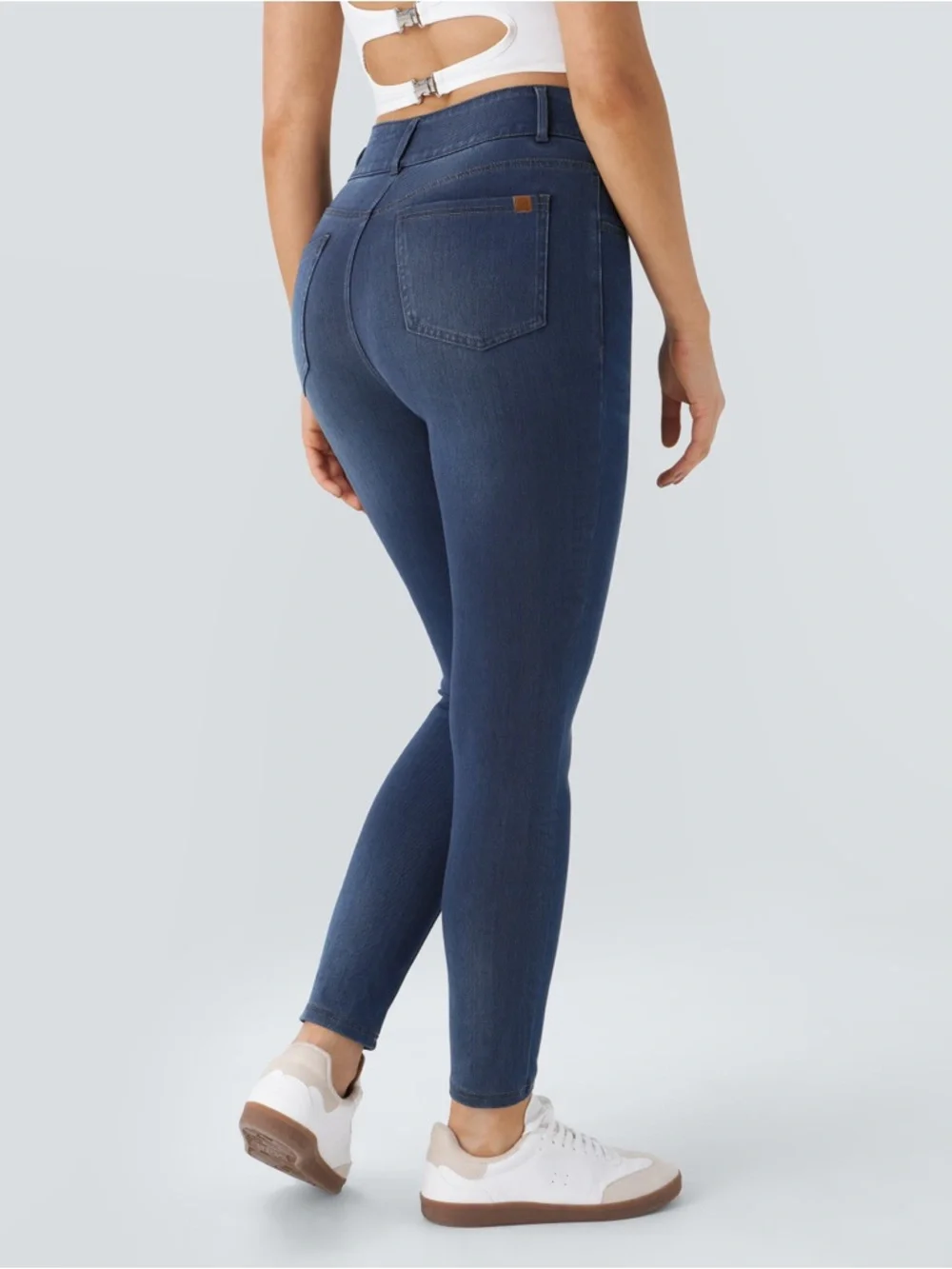 Halara‎ Flex™ High Waisted Zipper Pockets Casual Skinny Jeans Size Large Regular
